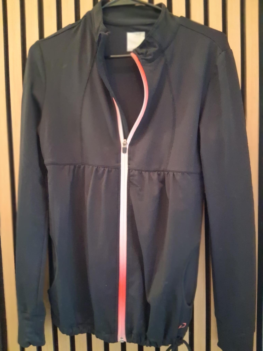 Women's Black Zip-Front Jacket with Pink-Trim